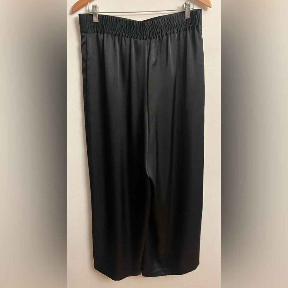 VINTAGE Marc Allan Satin Finish Wide Leg Palazzo Pants Black 10 - Picture 3 of 5